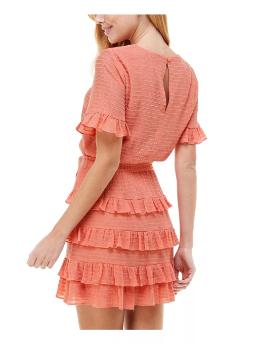 City Studios Juniors' Ruffled Tier Fit & Flare Dress XXS - Image 3