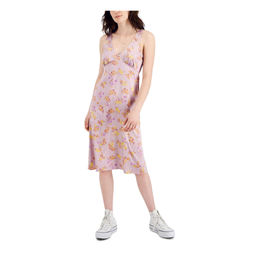 Hippi rose Juniors Womens Floral Print Calf MIDI Dress S - Image 2