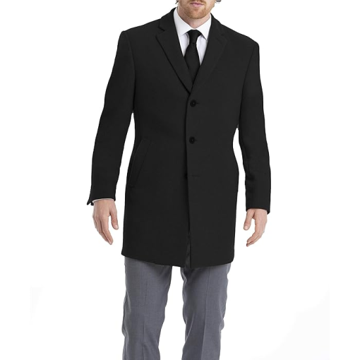 Calvin Klein Men's Prosper Wool-Blend X-Fit Overcoat, Black
48R - Image 2