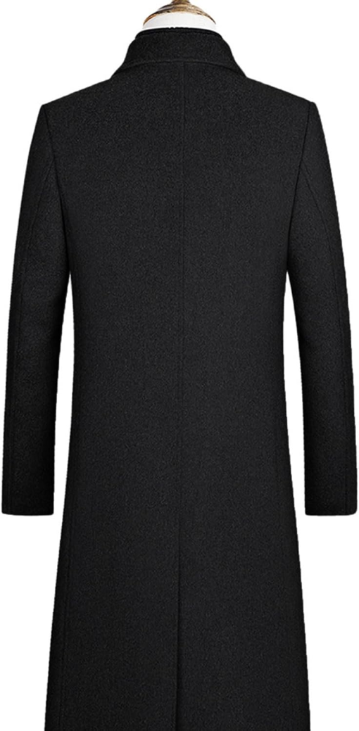 Stafford Mens Wool Black Topcoat Over Coat size 48R - Image 3