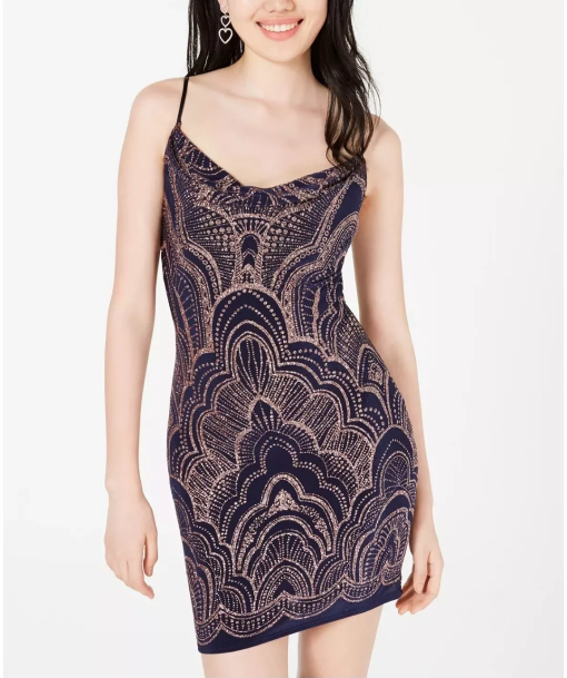 Jump Juniors' Glitter Bodycon Dress - Slate M - Image 4