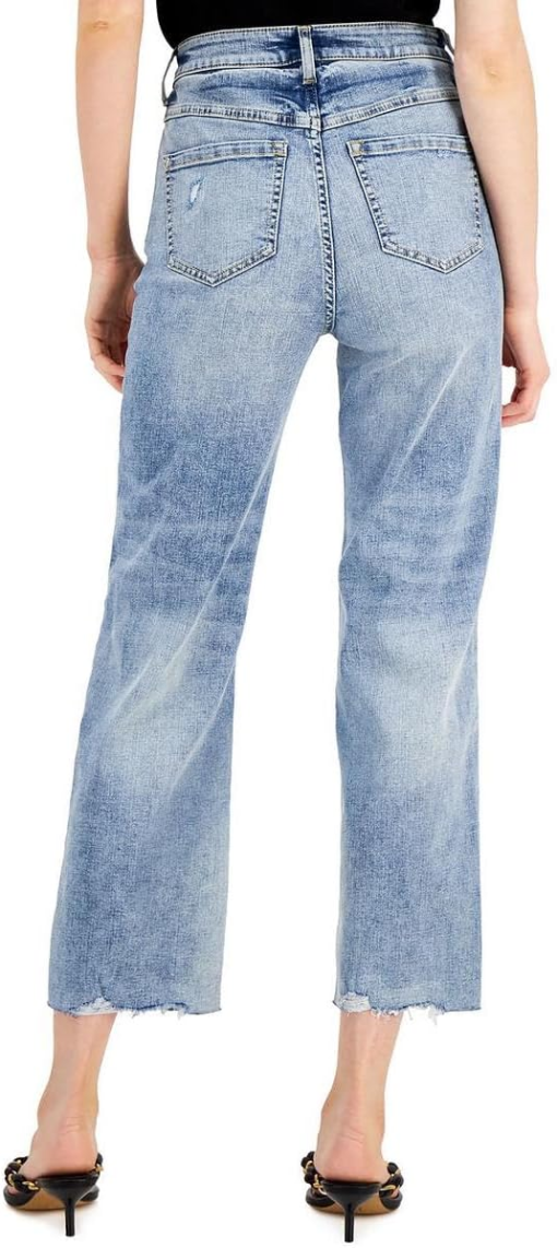 INC Womens Distressed High Rise Straight Leg Jeans 6/28 - Image 2