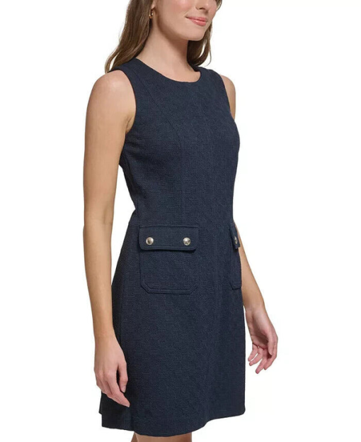 Tommy Hilfiger Women's Basketweave Sheath Dress - Sky Captain 16 - Image 4