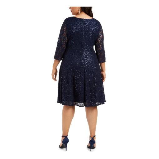 SLNY Women's Sequined Lace Cocktail Dress 16W - Image 2