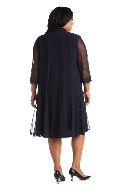 R & M Richards Plus Size Embellished Dress & Jacket - Peacock 3X - Image 2