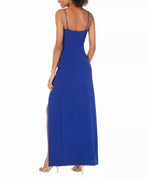 Emerald Sundae Juniors' High-Slit Gown - Royal XS - Image 3