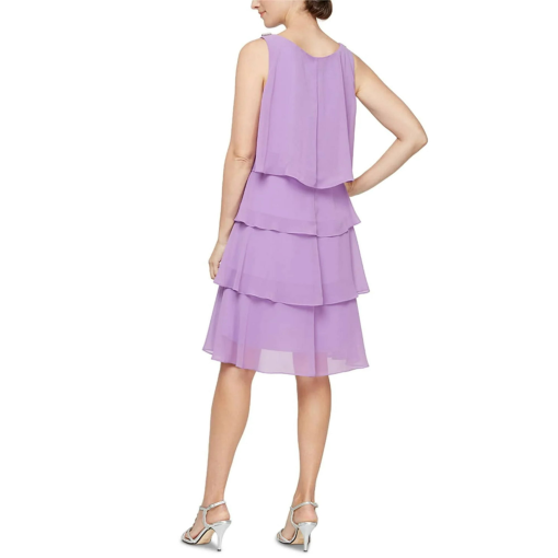 Sl Fashions Tiered Chiffon Dress - Amethyst 18 - Image 2