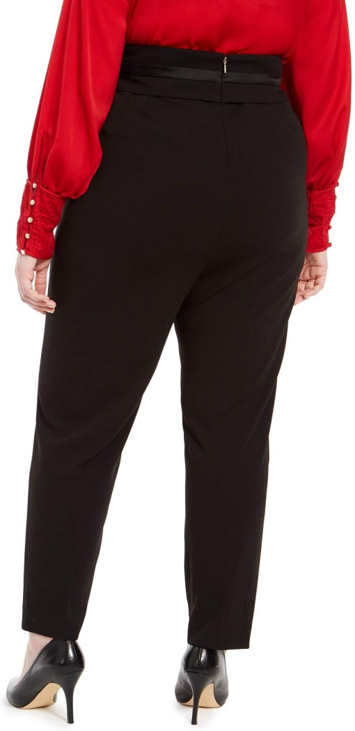 Calvin Klein Womens Black Zippered High Waist Wear to Work Straight Leg Pants Plus 22W - Image 3