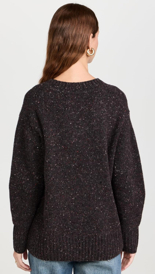 Court & Rowe Nep Flecked V-Neck Sweater in Rich Black at Nordstrom, Size Small - Image 2