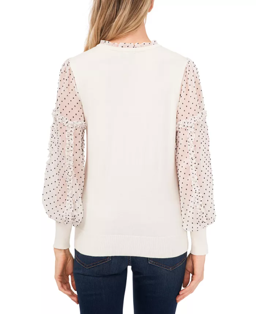 Cece Cotton Contrast Sweater M - Image 2