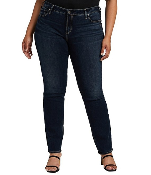 Elyse Mid Rise Straight Leg Jeans Plus Size 24W/31 - Image 2