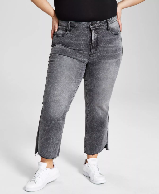 And Now This Trendy Plus Size High-Rise Step Hem Jeans - Riley Wash 18W - Image 2