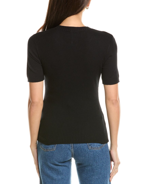 Karl Lagerfeld Paris Women's Ribbed Tee - Black - Size M - Image 2