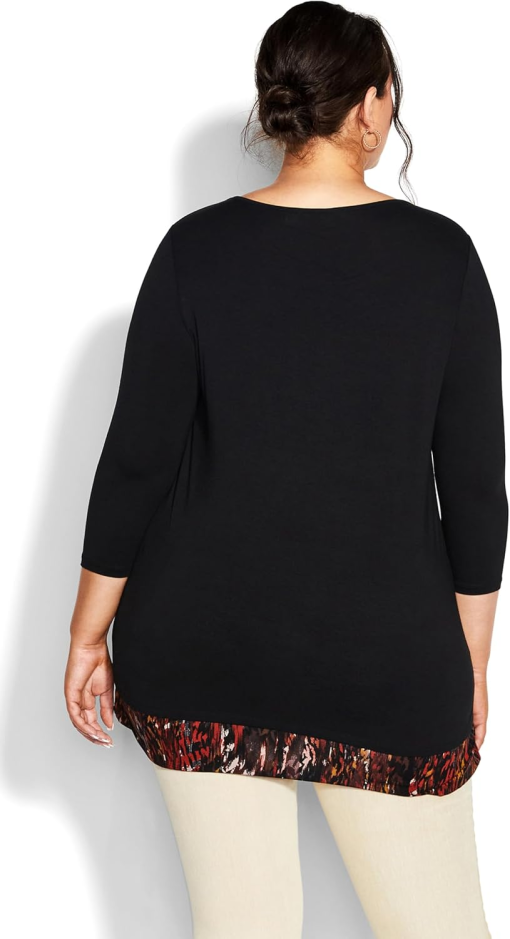 Avenue Plus Size Alex Print Tunic - Spice Texture 20 - Image 2