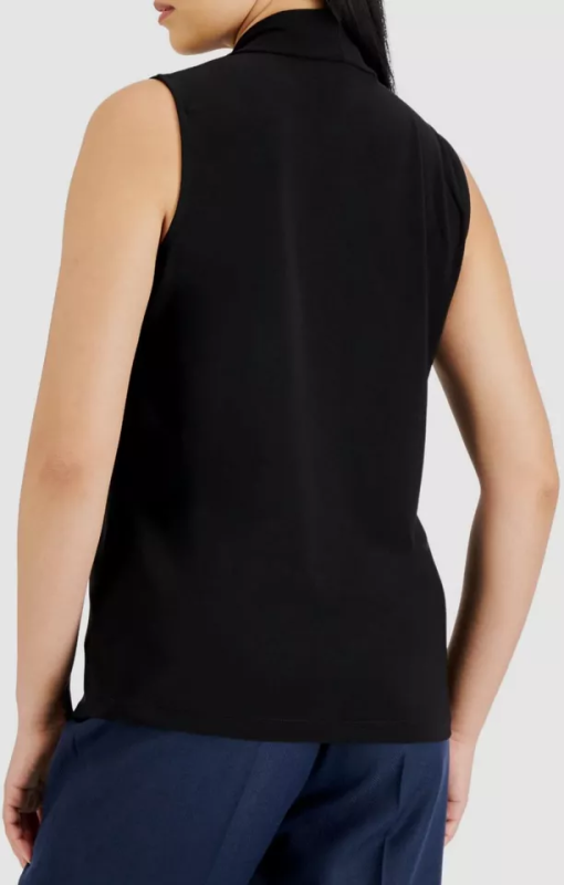 Kasper Women's Gathered Front Top Black Size Small - Image 2