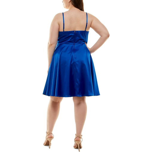 B. Darlin Women's Plus Satin Solid Cocktail and Party Dress 14W - Image 2