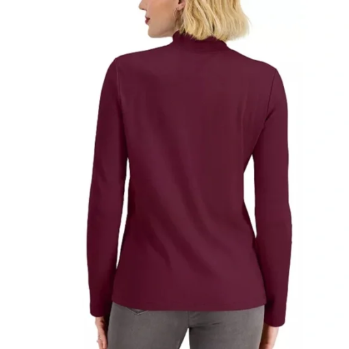 Karen Scott Mock-Neck Top, M - Image 2