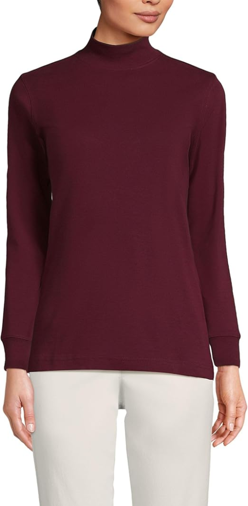 Karen Scott Mock-Neck Top,  Malbec XL - Image 2