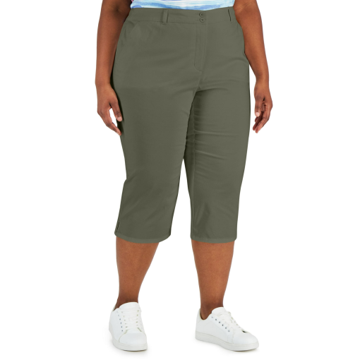 Karen Scott Plus Size Comfort-Waist Capri Pants,24W - Image 2