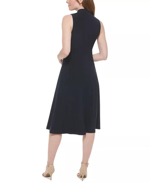 Tommy Hilfiger Women's Gathered Cocktail Fit & Flare Dress 2 - Image 2