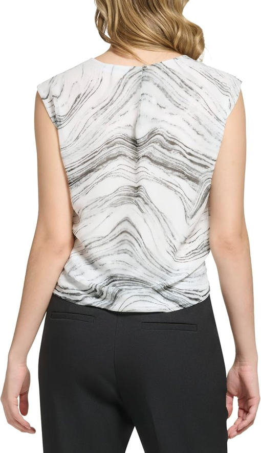 Calvin Klein Women's Graphic Twist-Front Shell XL - Image 2