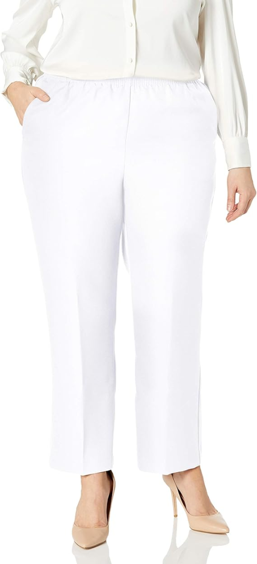 Alfred Dunner Women's Plus-Size Solid Medium Pant 24W - Image 2