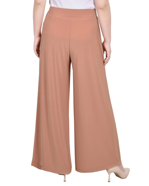 NY Collection - Petites Women's Office Mid-Rise Palazzo Pants PM - Image 3