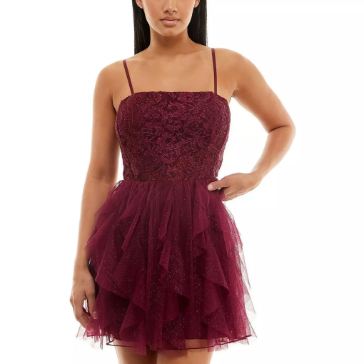 Speechless Women's Juniors Lace Mesh Cocktail and Party Dress 13 - Image 2