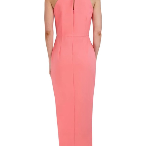 Julia Jordan Knot-Neck Tulip-Hem MIDI Dress - Melon 2 - Image 3