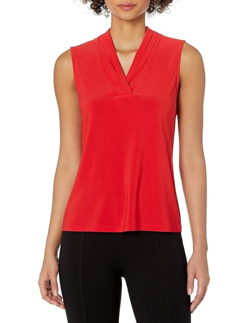 Anne Klein Plus Size Triple-Pleat Sleeveless Top 3X - Image 2