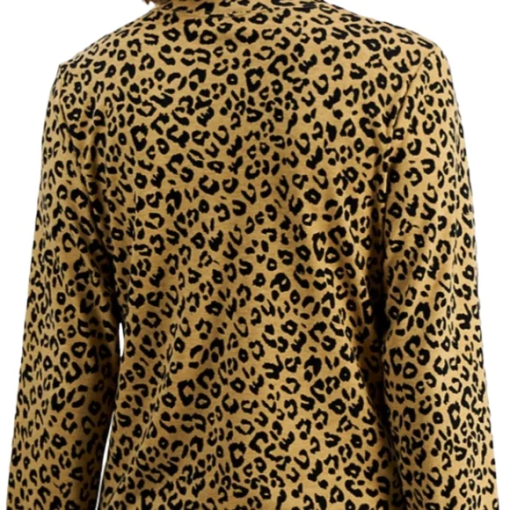 Karen Scott Petite Mock-Neck Printed Top, - Icy Coffee Leopard M - Image 2