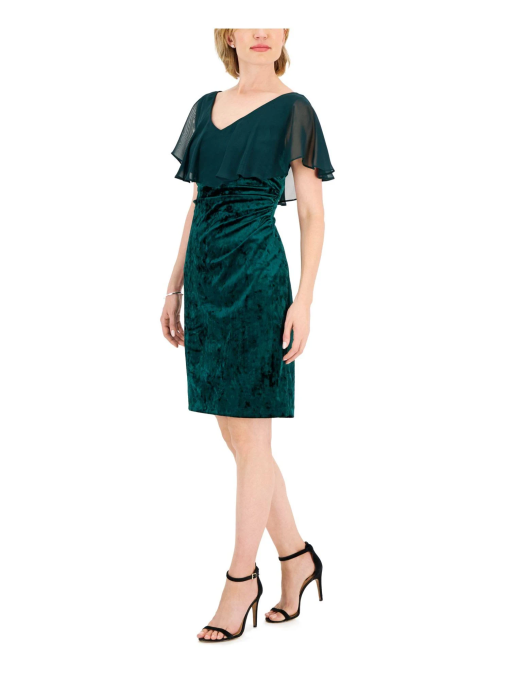 Connected Apparel Women's Velvet Chiffon Cocktail and Party Dress 4 - Image 2