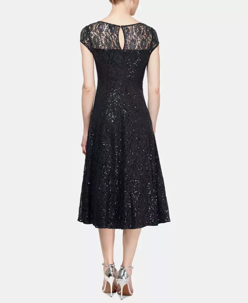 SLNY Women's Lace Sequined MIDI Dress 12 - Image 3