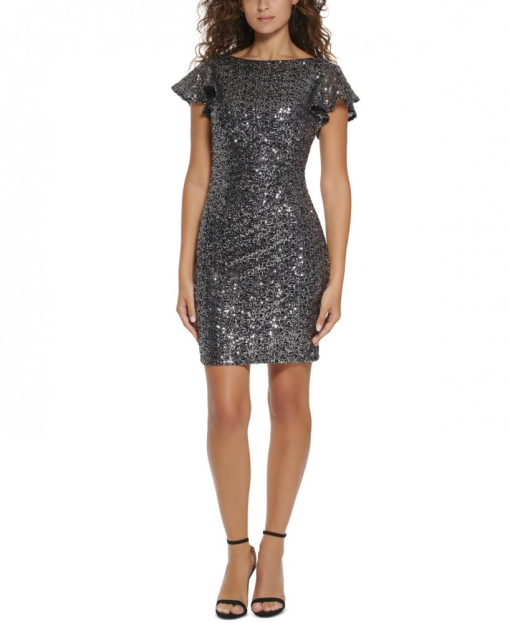 Jessica Howard Petites Women's Sequined Short Cocktail and Party Dress 8P - Image 2