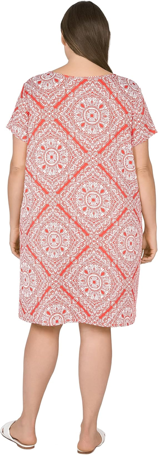 Plus Size Ruby Rd. Short Sleeve Puff Print Dress 1X - Image 2