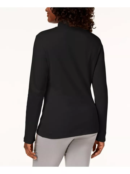 Karen Scott Mock-Neck Top, - Deep Black M - Image 3