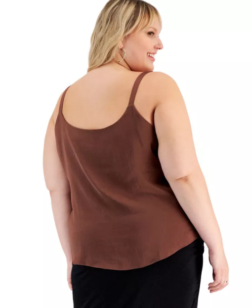 Bar Iii Plus Size Scoop-Neck Camisole, Created for Macy's - Gaucho Brown 2X - Image 3