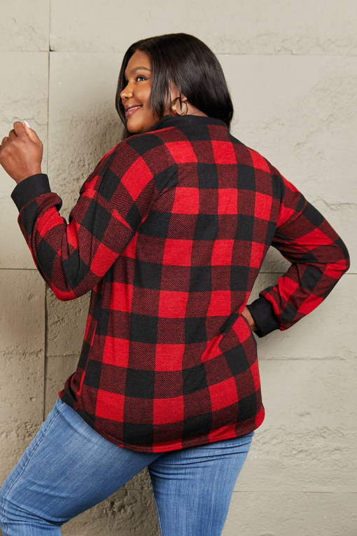 Style & Co Plus Size Buffalo Plaid Shirt, Fire Combo 2X - Image 2