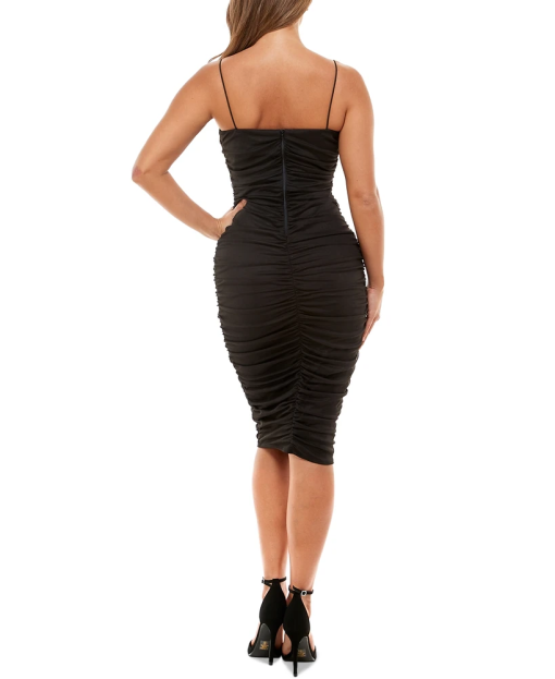 B Darlin Women's Mesh Ruched Tube Dress Black Size XX-Small - Image 3