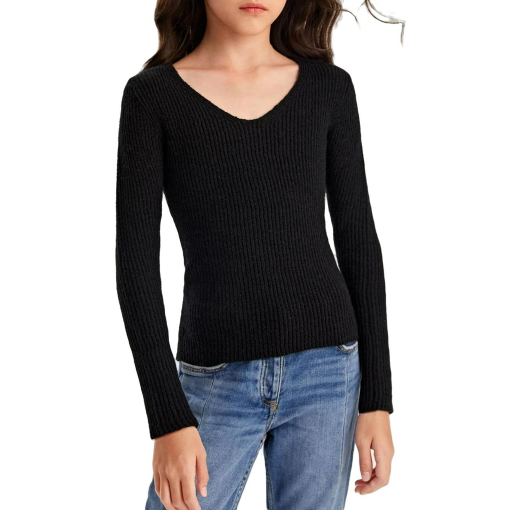 Alfani Women's Ribbed Metallic V-Neck Sweater XL - Image 2