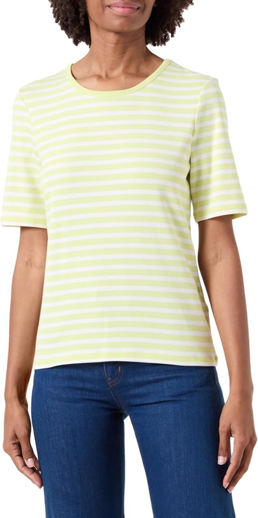 JONES NEW YORK Women's Green Unlined Pullover Semi-sheer Knit Striped Elbow Sleeve V-Neck Top XL - Image 2