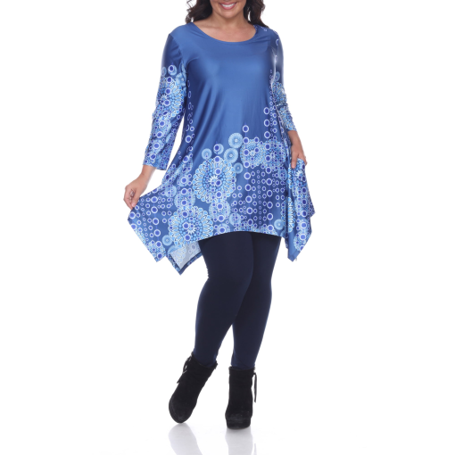 White Mark Plus Size Rella Tunic Top - Blue - 4X - Image 2