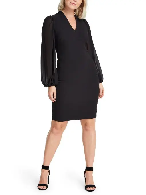 Vince Camuto Women's V Neck Dress in Black 2 Lord & Taylor 2