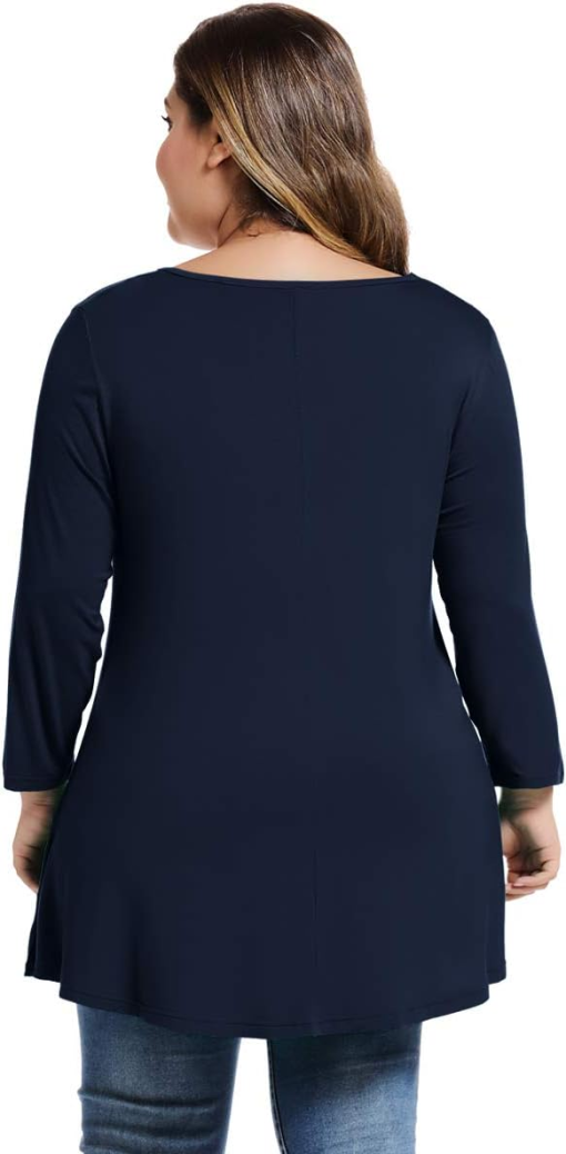 Alfani Women's 3/4 Sleeve High-Low Tunic, - Modern Navy L - Image 3