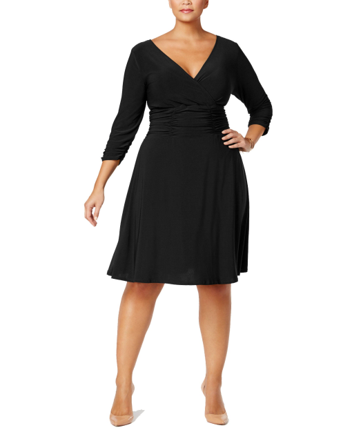 NY Collection Plus Women's Ruched A-Line Cocktail Dress 2X - Image 2