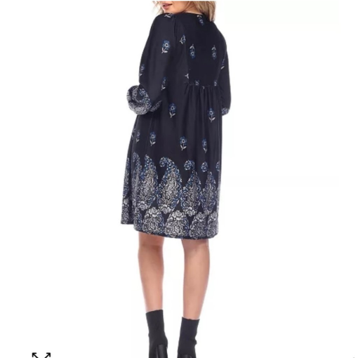 White Mark Women's Apolline Embroidered Sweater Dress - Black - L - Image 3