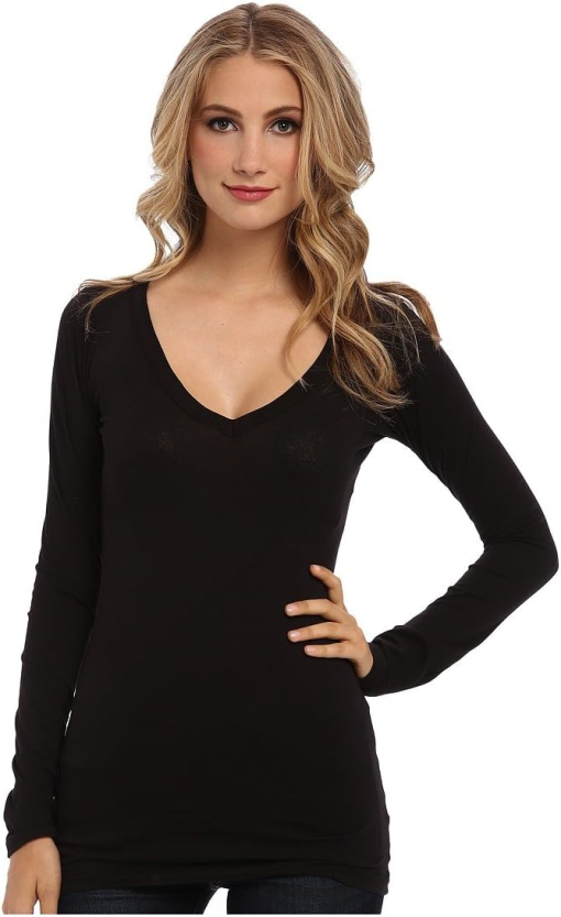 Aveto Women's V-Neck Long Sleeve Pullover Top M - Image 2