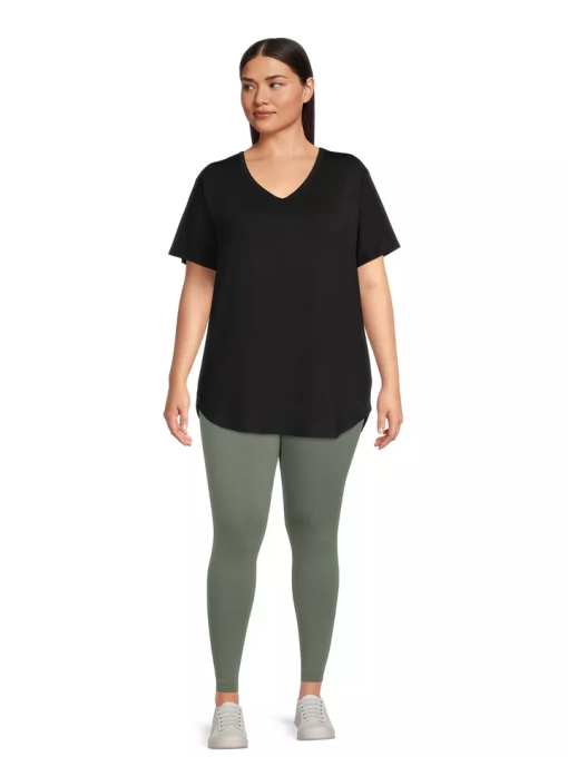 Calvin Klein Performance Plus Size Logo Patch V-Neck T-Shirt - Black 3X - Image 2