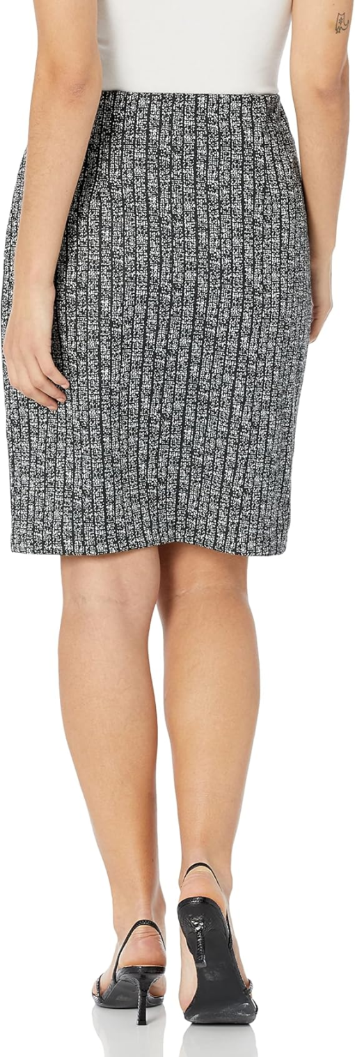 Karl Lagerfeld Paris Women's Tweed Pencil Skirt - Steel - Size 14 - Image 3