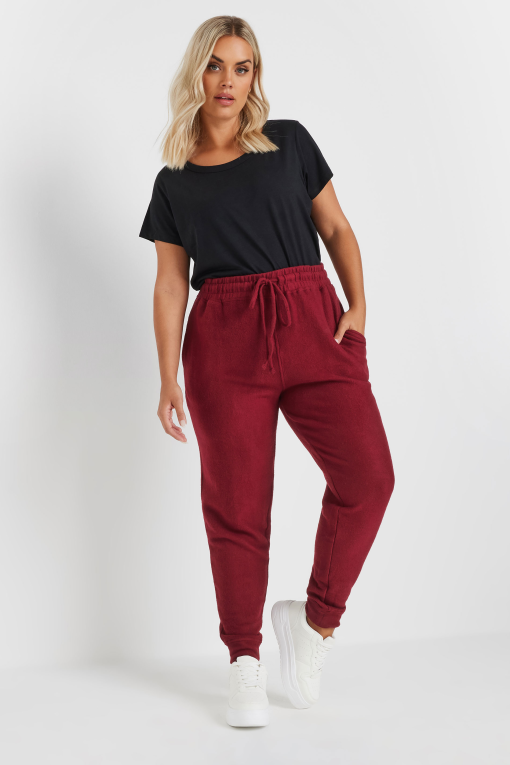 ID Ideology Plus Size Solid Fleece Jogger Pants Maroon Size 2X - Image 2